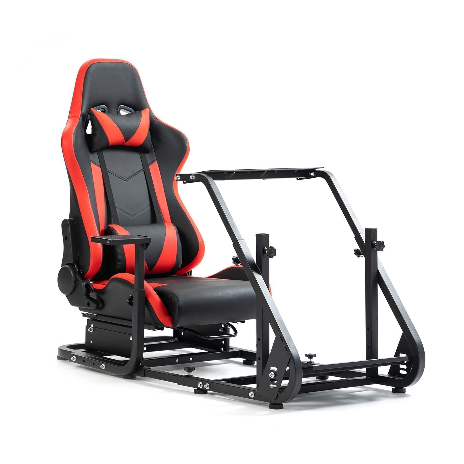 Dardoo Racing Simulator Cockpit mit rotem Sitz Racing Lenkrad Ständer Passend für Logitech G920 G923, für Thrustmaster, für Fanatec Kompatibel mit PlayStation 4, Lenkrad und Pedale Nicht inbegriffen