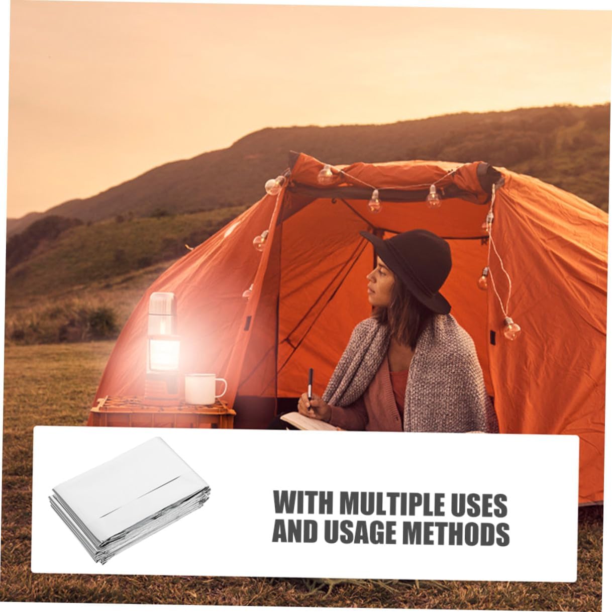 4pcs Camping Emergency Blanket Silver Foil Thermal Insulation Survival Blanket 130x210cm Outdoor Warming Sheet for Hiking and Emergency Use