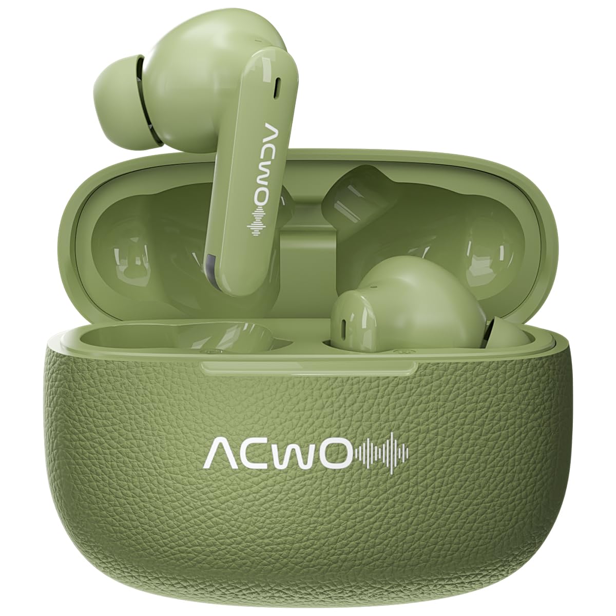 グリーン ワイヤレスイヤホン TRUE WIRELESS STEREO ACwO DwOTS Muze, in-Built MP3 Player, TF Card Support, Recording