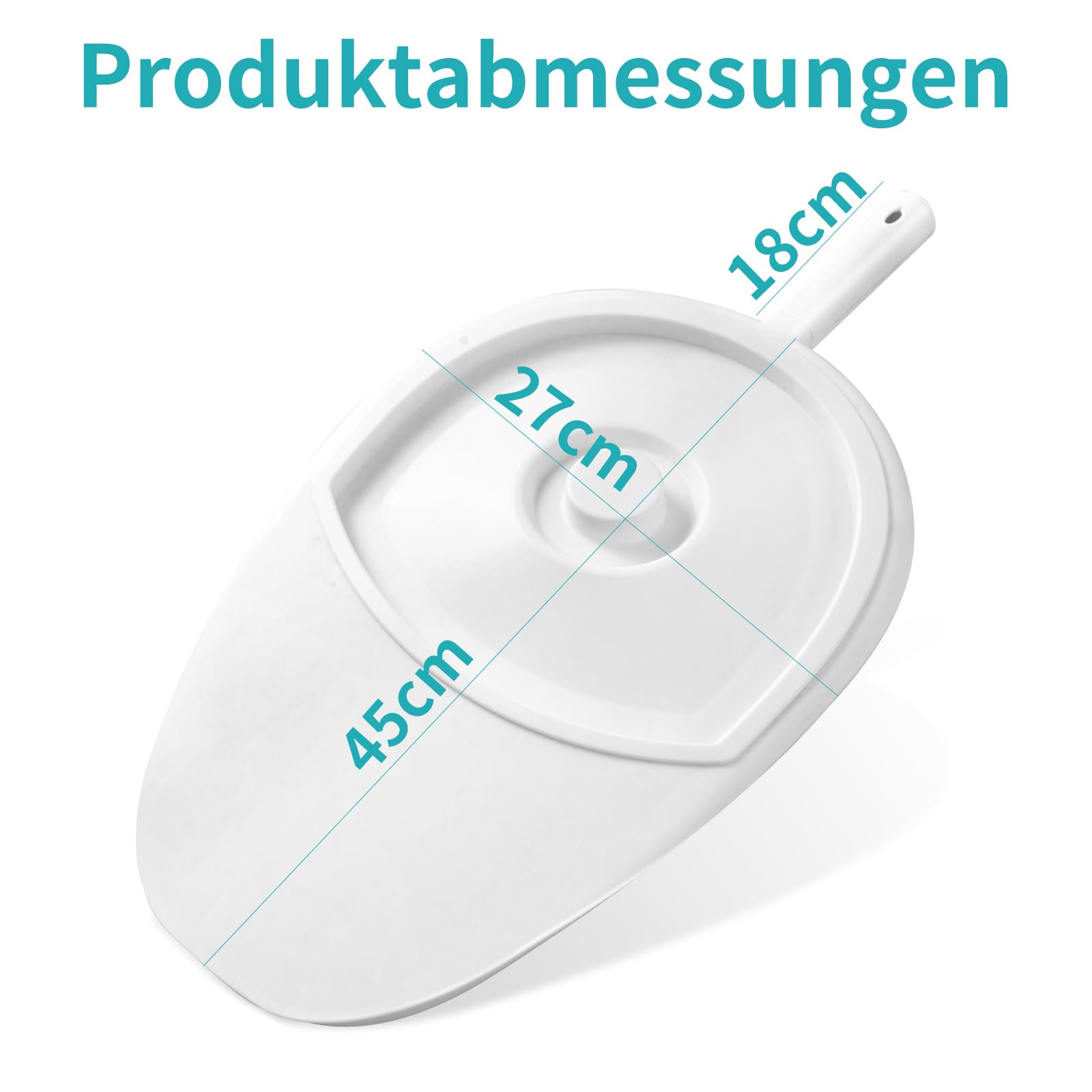 ENLUNTRA Bettpfanne für Erwachsene Fracture Bed Pan with Lid, Easy to use Men and Women Commode for Bedbound, Elderly, Disabled and Handicapped Users（Weiß）
