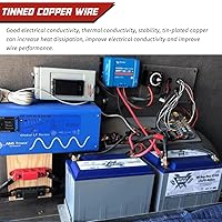 Vista 6 de Cable de batería de 2 AWG 2 Calibre de cobre puro Cables inversores de batería con lengüetas de 5/16 pulgadas en ambos extremos Juego de cables