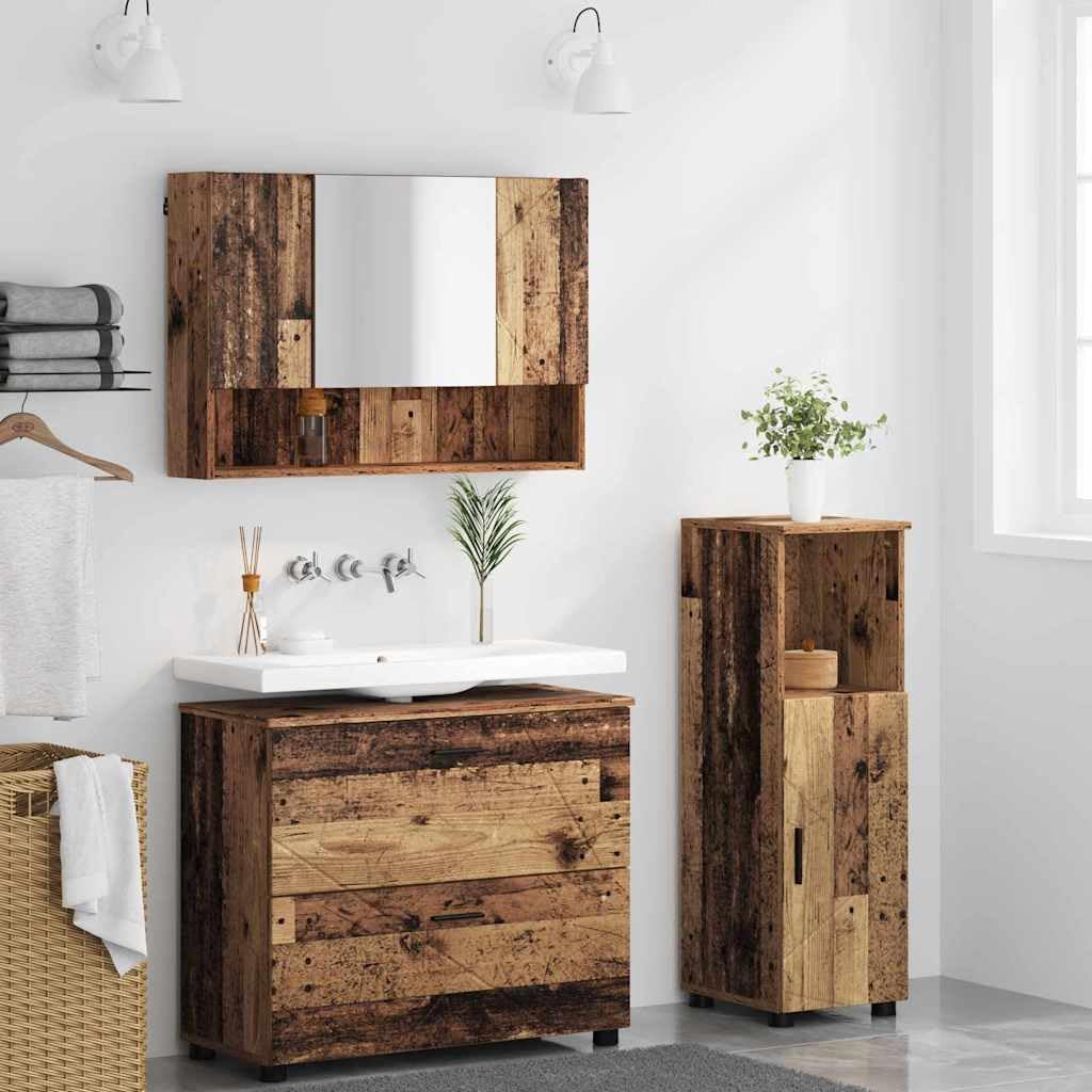 Juego de muebles de baño 3 piezas montado en la pared lavabo