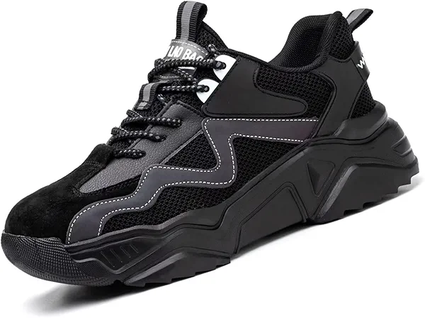 Ruivina Steel Toe Shoes for Women Men Wide fit Indestructible Work Sneakers Safety Shoes Lightweight Slip Resistant Puncture Proof Composite Toe Shoe