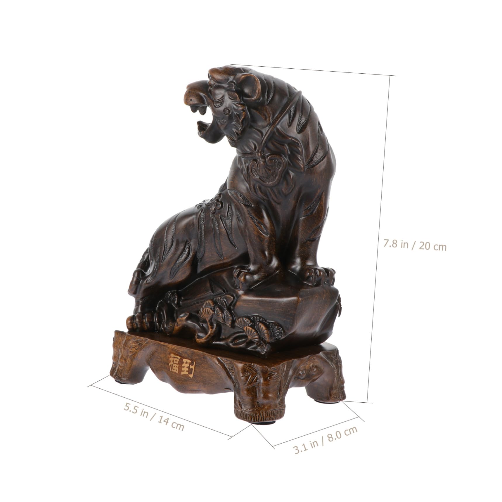 VILLCASE Retro Resin Tiger Figur Feng Shui Dekoration Chinesisches Sternzeichen Tiger Tischfigur für Neujahr Langlebiges Desktop Ornament Lebensechte Tierfigur für Zuhause und Büro
