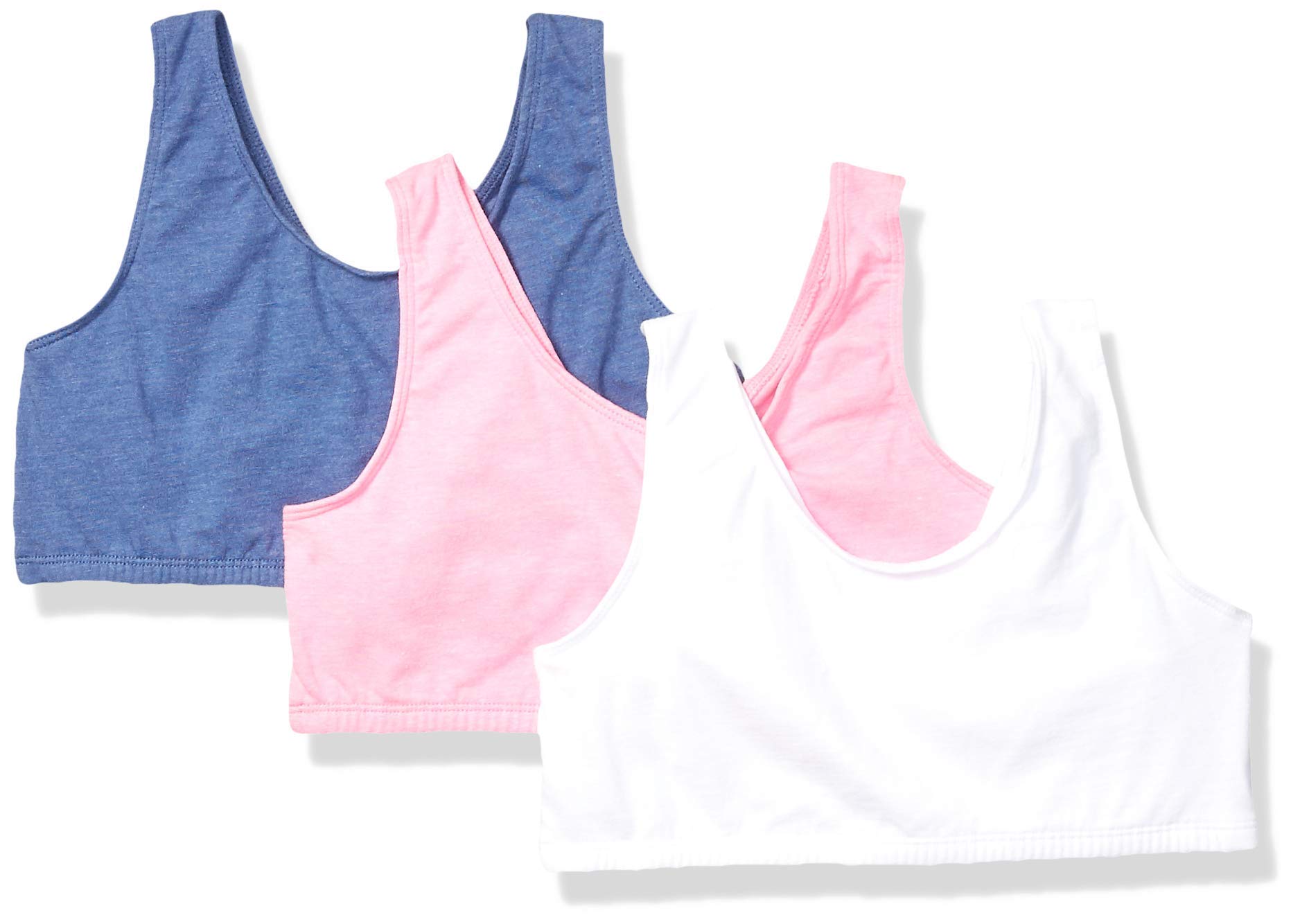 Fruit of the Loom Mädchen Cotton Built-up Sport 3 Pack(Pack of 3) Cotton Built-up Sport Bra (3er Pack)