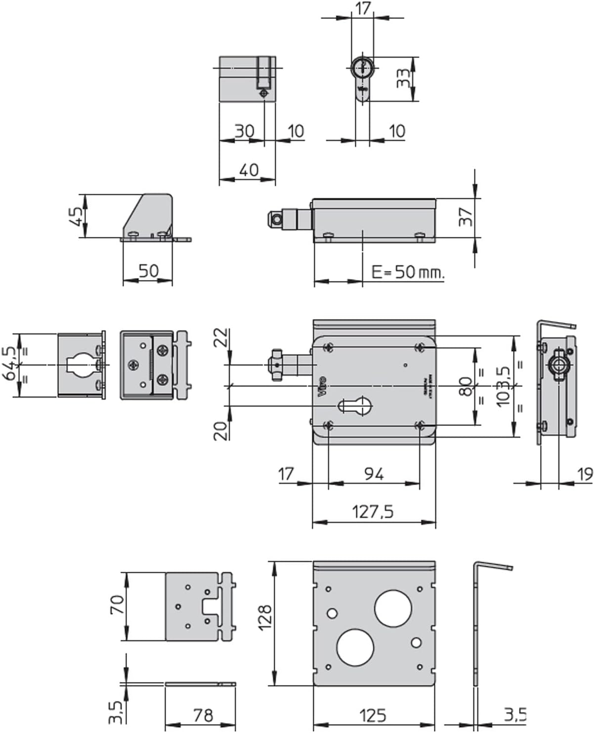 Viro 7905 Electric Sliding Gate Lock, Silver