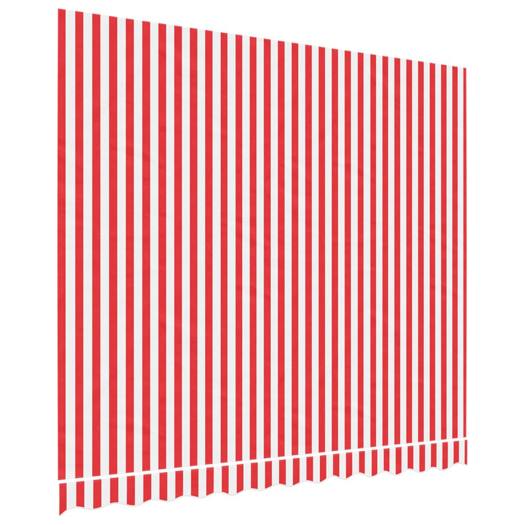 ShGaxin Tkanina zamienna markizy Czerwone i białe paski 3x2,5 m, Wymienny żagiel przeciwsłoneczny, Zapasowy baldachim, Markiza zamienna do markizy, części zamienne do markiz - 367714
