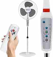 Ventilatore A Piantana BAKAJI 50W - Con Telecomando E Timer | Oscillazione 40cm Bianco - Foto 9