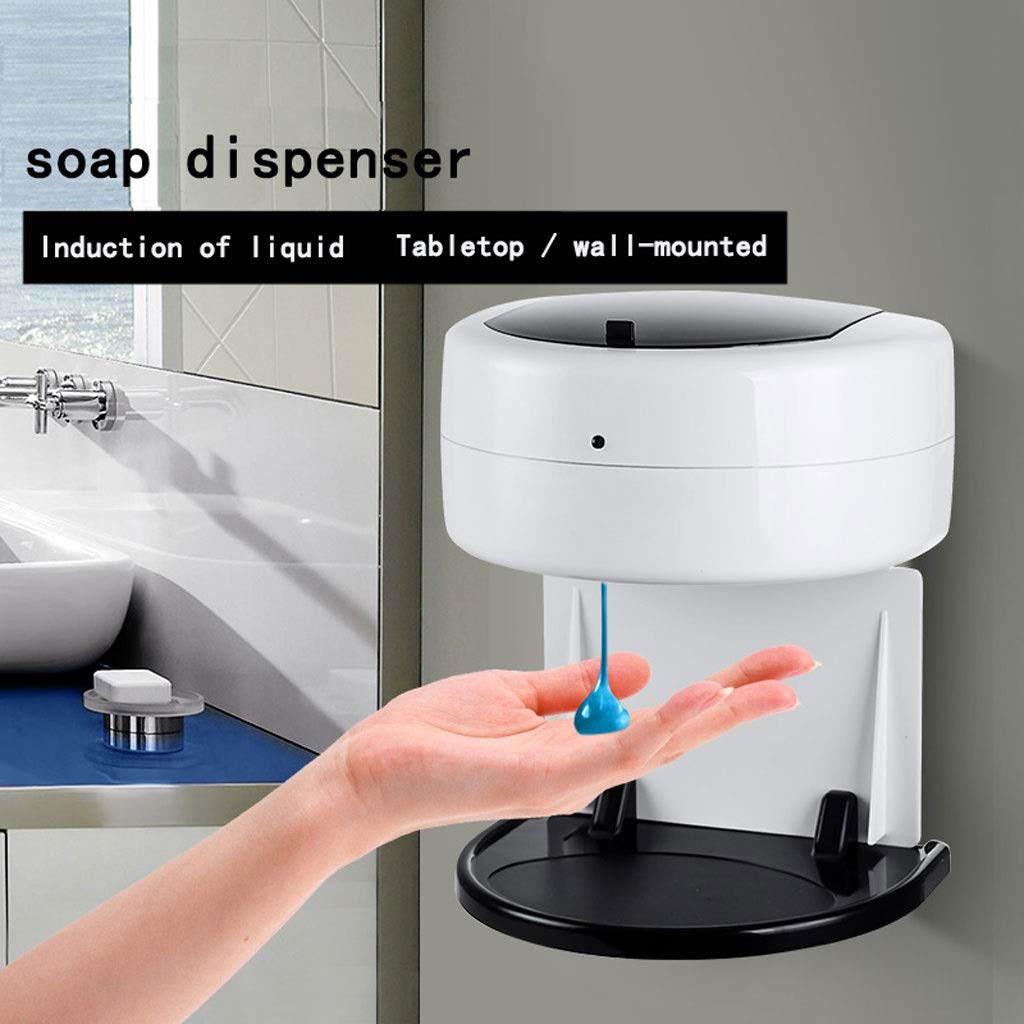 Dispenser per Sapone Liquido Senza Contatto Dispenser di Sapone di Grande capienza a Parete salvaspazio Dispenser di Sapone Cucina Bagno Hotel con Supporto con Tray Dosatore Sapone Ricaricabile