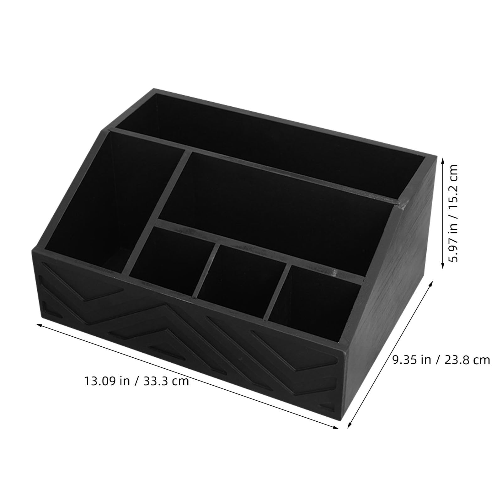 Schwarzer Holzbriefsortierer mit 6 Fächern für Brief und Postsortierung Rustikaler Dekorativer Desktop Organizer für Küchenarbeitsplatten und Schreibtisch