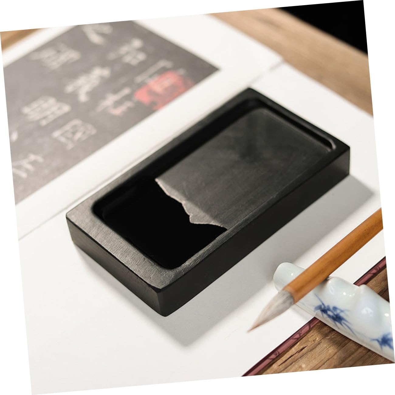 3 Ensembles d'encre caligraphie handmade meulage d'une plaque d'encre préserver l'encre rectangle Quatre trésors du kit d'étude Chine Pierre étudiant