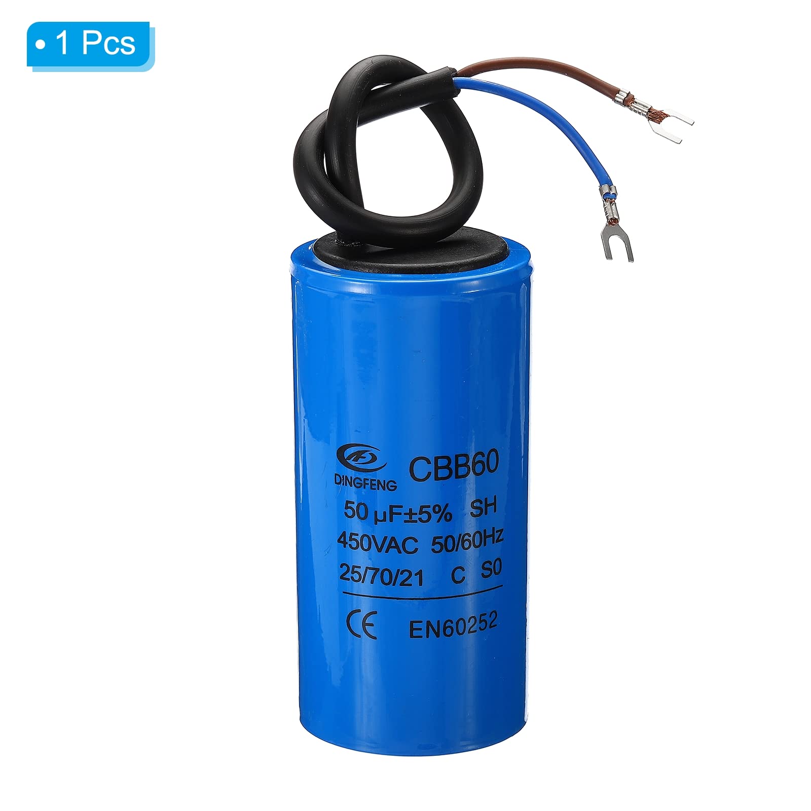 PATIKIL Condensateur CBB60 80uF, 2 Pièces AC450 V 4 Broches