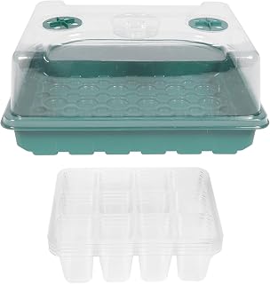 Mikikit Green Planting Nursery Tray Set, with 12-Hole Cells