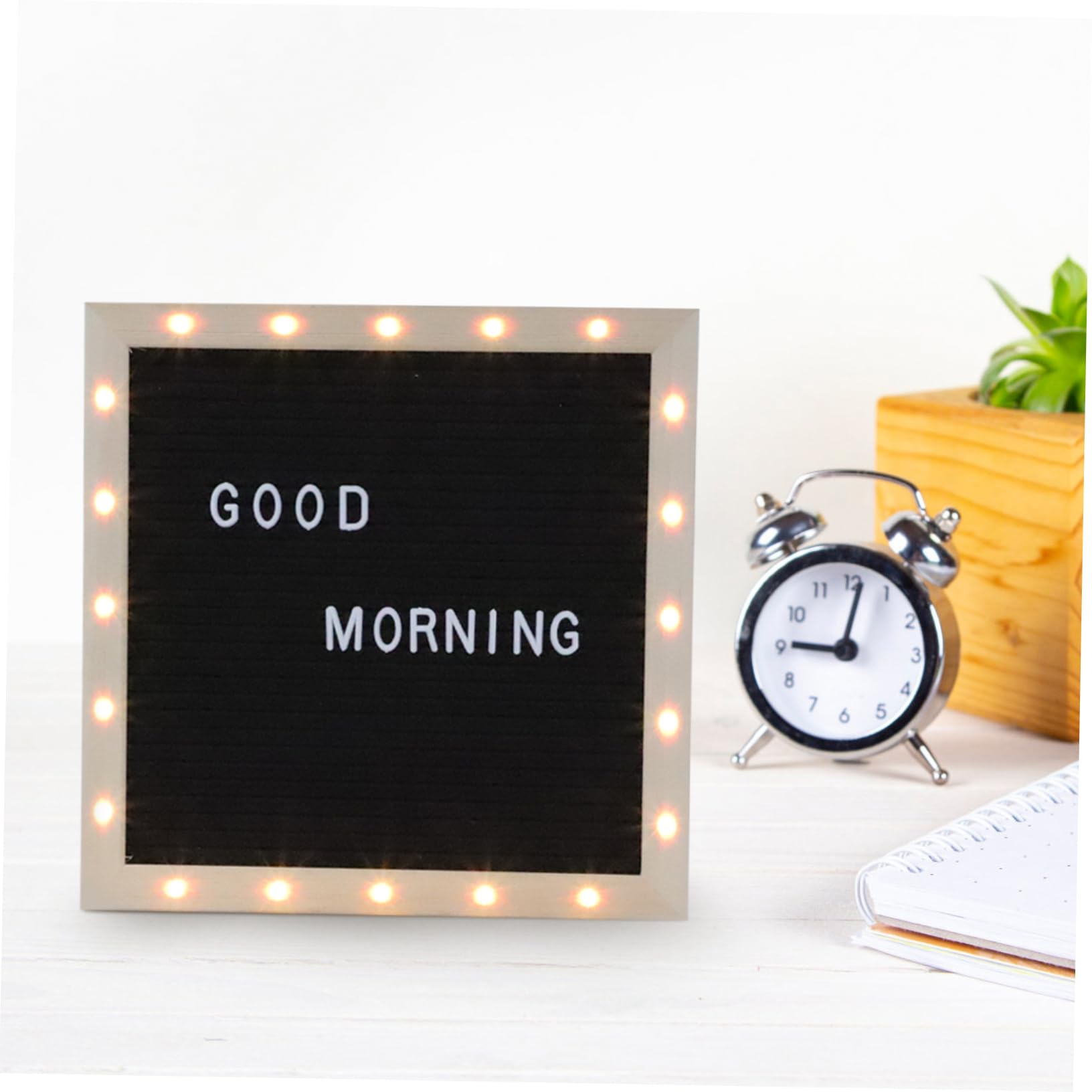 VILLCASE 1ensemble Tableau De Lettres Avec Led Tableau De Message Feutre Pour Maison Bureau Lettres Amovibles Décoratif Et Pratique Pour s