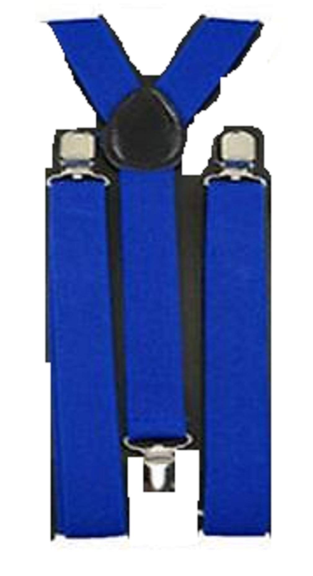 MENS LADIES UNISEX ADJUSTABLE SLIM BRACES TROUSER SUSPENDERS FANCY DRESS CLIP ON (blue)
