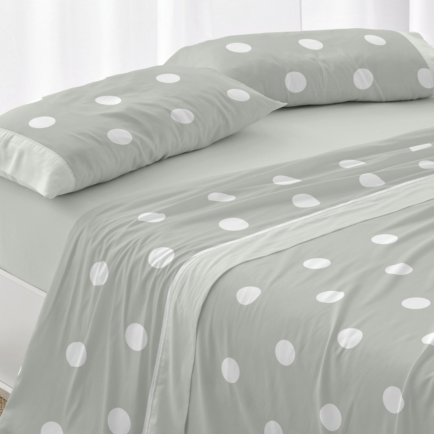 Burrito Blanco | Cotton Bedding Set | Bed 105 cm Design 627 | Mint Color (105 x 190/200 cm.)