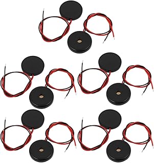 Aexit 10Pcs DC Security & Surveillance 1-30V 80dB Sound Passive Electronic Buzzer Alarm 23mm x Horns & Sirens 4mm Black