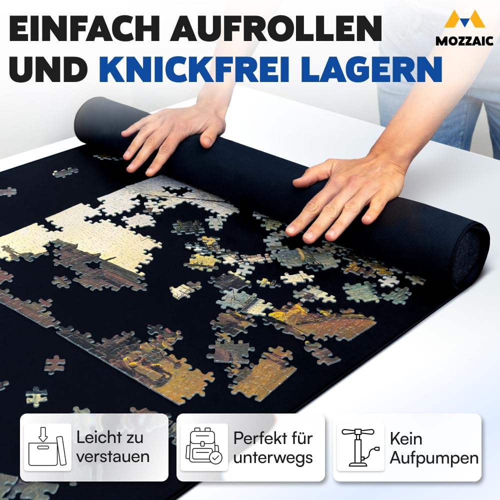 Mozzaic Puzzlematte 3000 Teile – Puzzleunterlage für Puzzle bis 1500/3000 & 5000 Teile – Premium Puzzle Matte für sorgenfreien Spielspaß