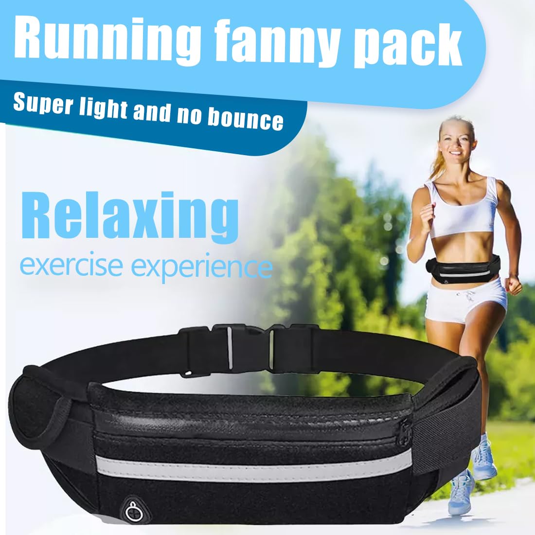 Marsupio Running Impermeabile 2 Pezzi, Cintura Elastica per Uomo e Donna, Escursioni e Fitness