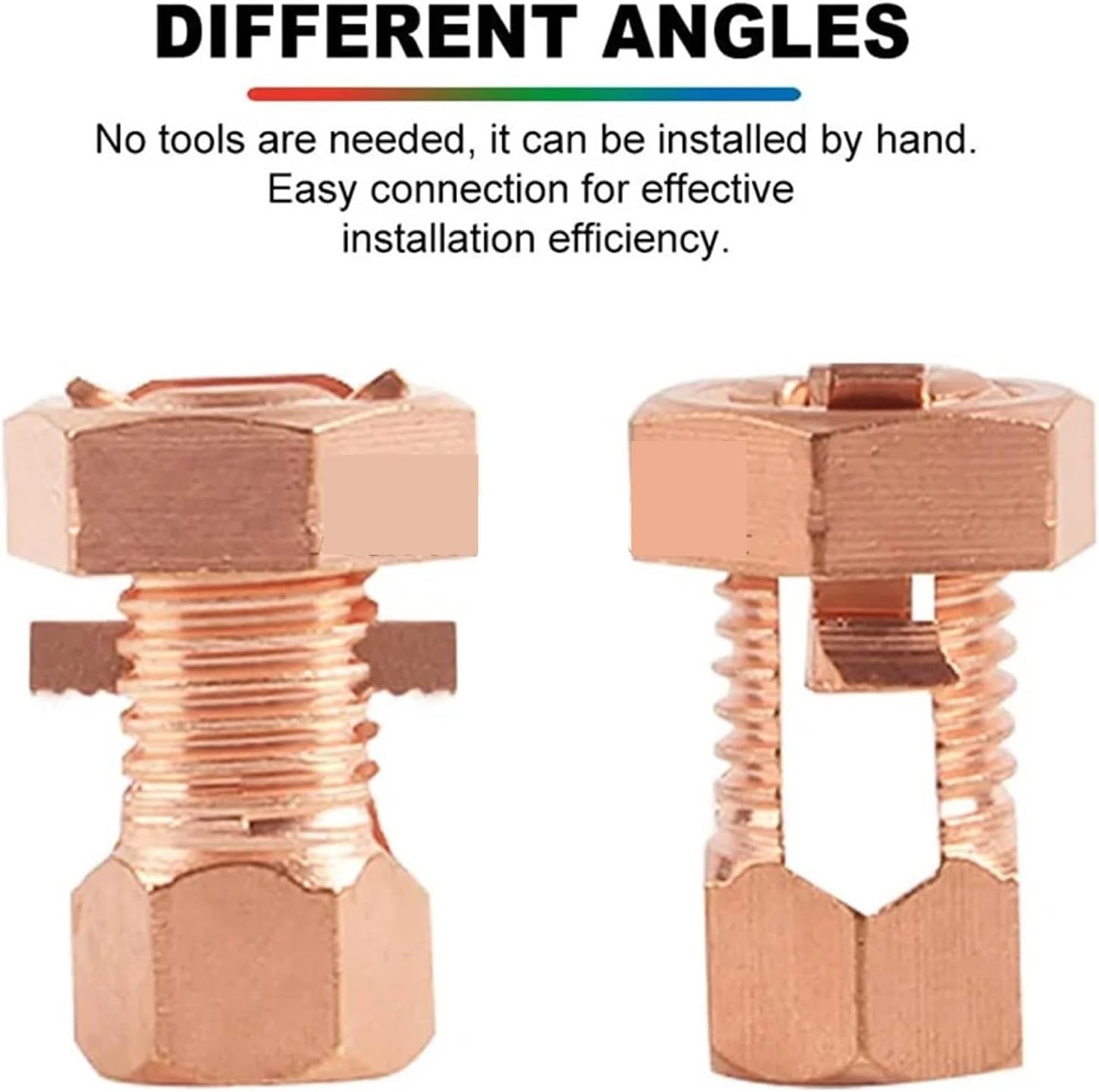 Split Bolt Wire Connector Split Bolt Connector Copper Grounding Clamps for Completing Ground Bonding to Bare 16mm(8PCS)
