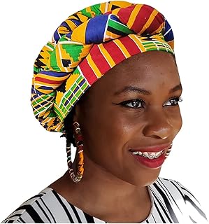 Kente Akoma African Print Modu Hat - Pre-tied Head wrap