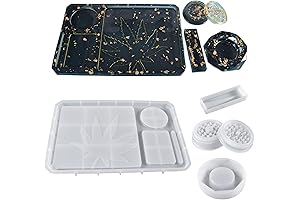 5 Pieces Weed Rolling Trays Resin Casting Molds Set with Spikes