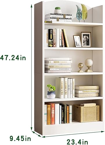 Miniatura 3 de Estantería abierta de 5 estantes, estantes de almacenamiento, estante de exhibición de pie para piso, estantería moderna de mediados de siglo,