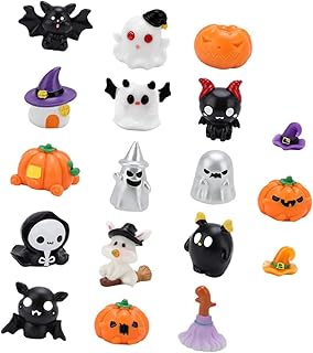 IWOWHERO Conjunto de acessórios para casa de boneca, decoração de bolo, decorações de outono, mini estatuetas de fantasma, conjunto de micro jardim, decoração de festa de Halloween, enfeite de paisagem faça você mesmo, enchimento de ornamentos de paisagem