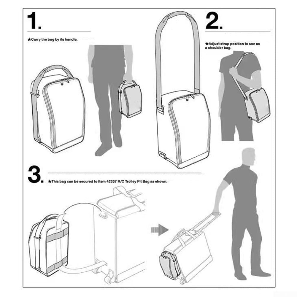 Bolsa Transmisor RC para Tamiya TRF, Funda Transporte con Asa para suave, Estuche para accesorios Coche, Interior Espacioso, 38x23x15cm