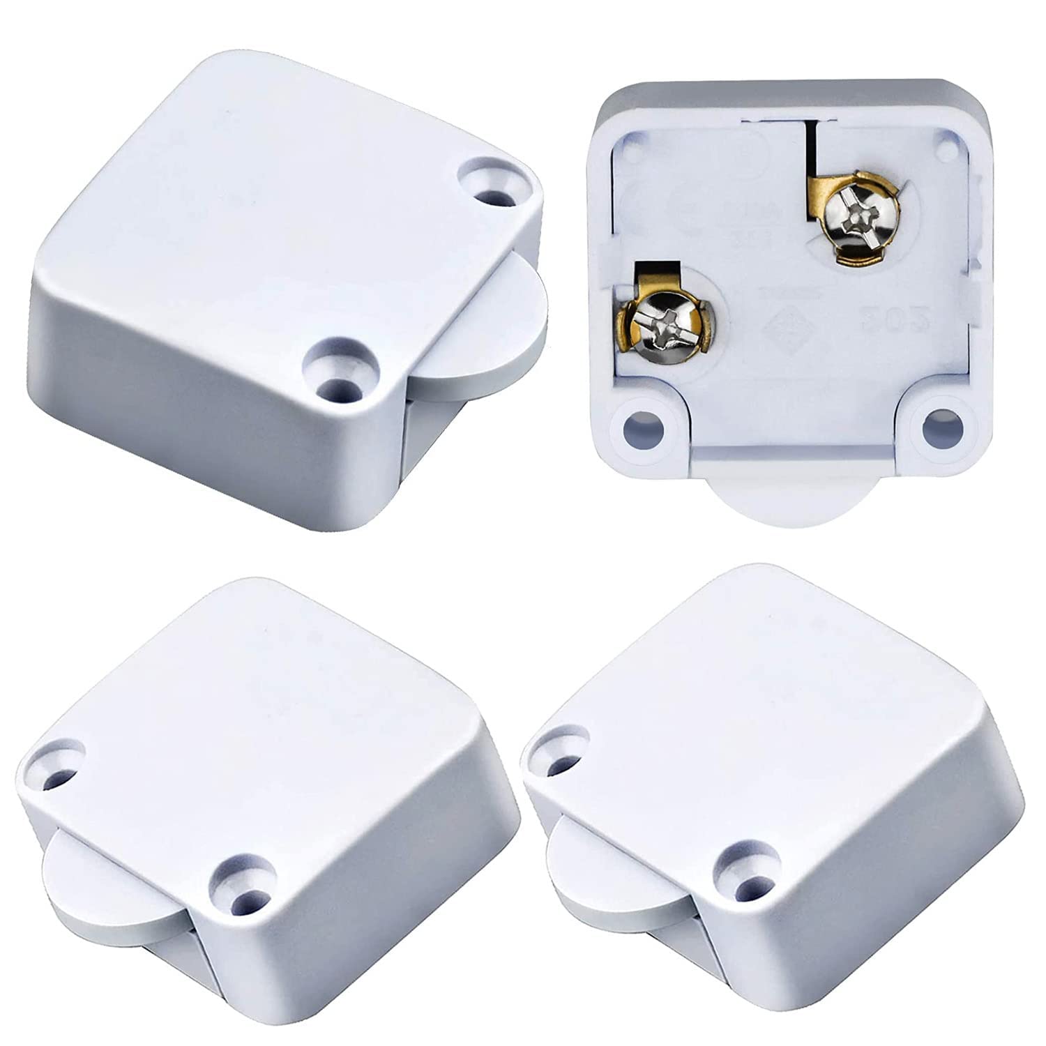 Wardrobe Switch Cabinet Lamp 1 Way Switch Automatic Door Switch Push To Off White - Pack Of 4, 250 Volts-image-41