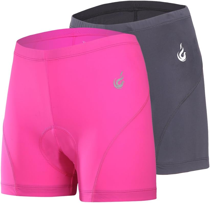 beroy Womens Padded Bike Shorts,Cycling Shorts Women Padded X-Large Black+red