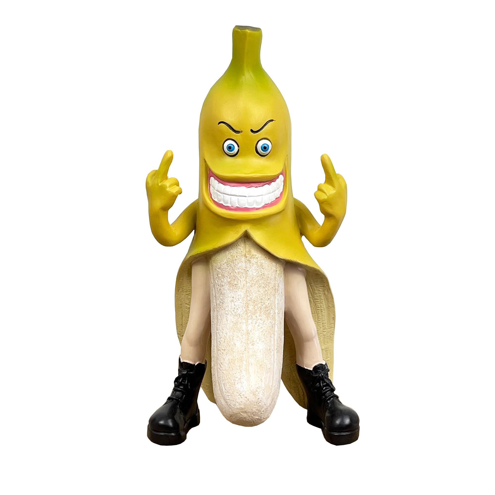 Alfie Francis 23.5cm Tall Funny Middle Finger Up Yours Naughty Banana Figurine Collectable Ornament Statue for Men Teenagers Boys Gift