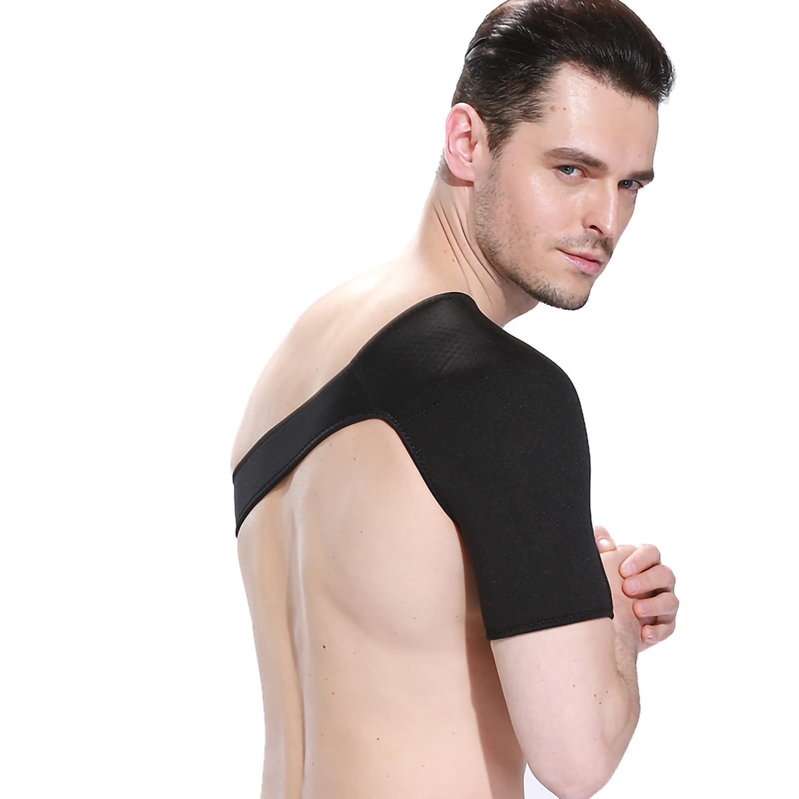 FIGHTECH Tutore Per Spalla Uomo/Donna – Supporto Compressione Per Lesioni Cuffia Rotatori, Tendinite, Borsite – Con Tasca Per Ghiaccio, Taglie L/XL (Braccio Sinistro O Destro) - 4