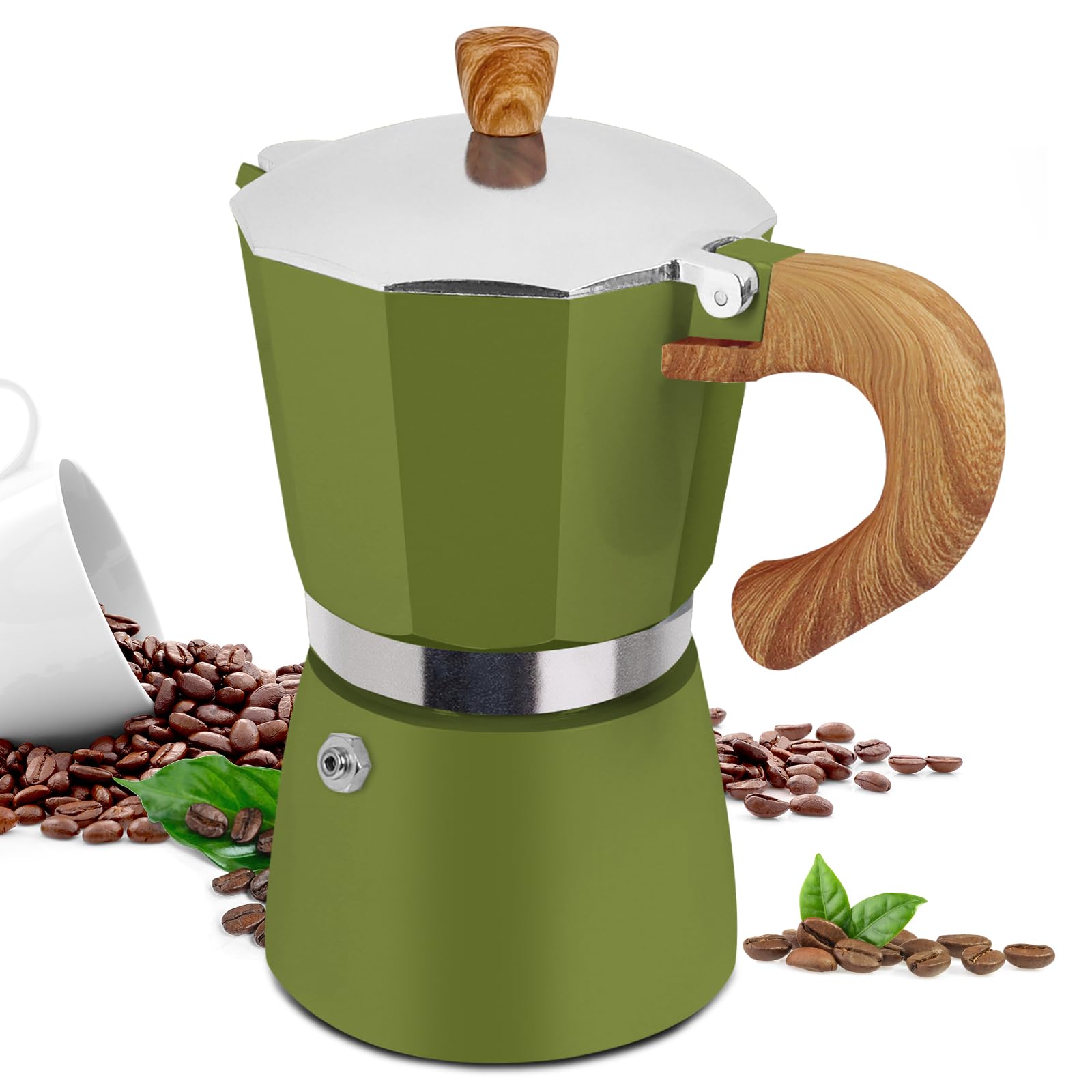 Supvision 6 Cup Moka Pot Aluminum 300ml Italian Coffee Maker Stovetop