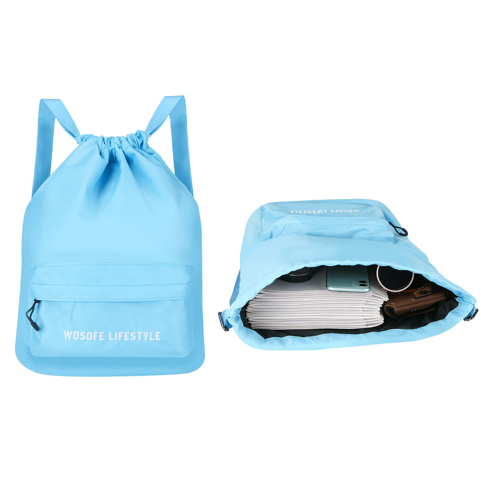 Zaino con coulisse alla moda Borsa da palestra sportiva Borsa da palestra di grande capacità Borsa sportiva per viaggi Calcio Nuoto Escursioni