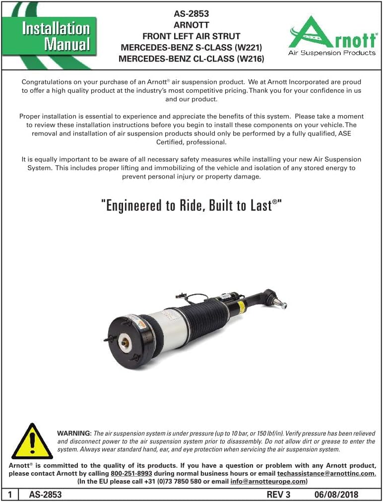 Arnott Compatible With Mercedes-Benz S550 S450 CL550 Front Left Air Shock Absorber