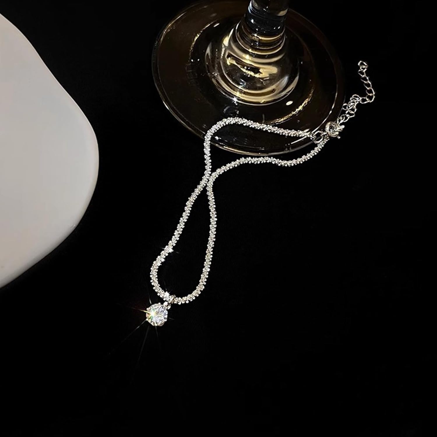 Bohemian Crystal Drop Anklet Silver Anklets Bracelet Adjustable Summer Beach Anklet Foot Chain Jewelry for Women and Girls Gifts - Image 6