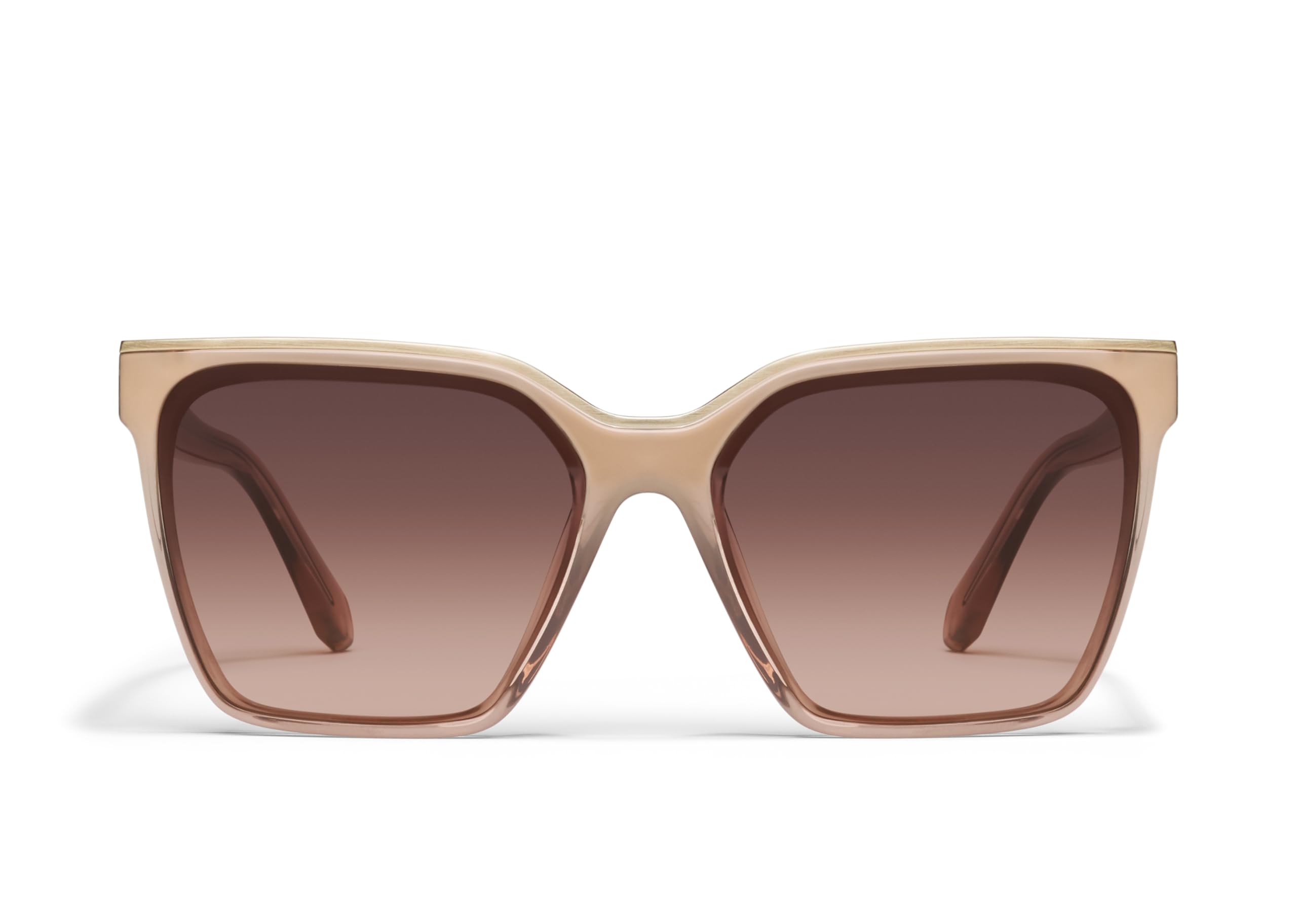 QUAY - Womens Sunglasses, Square Lenses with UV Protection (Level Up, Chamomile)