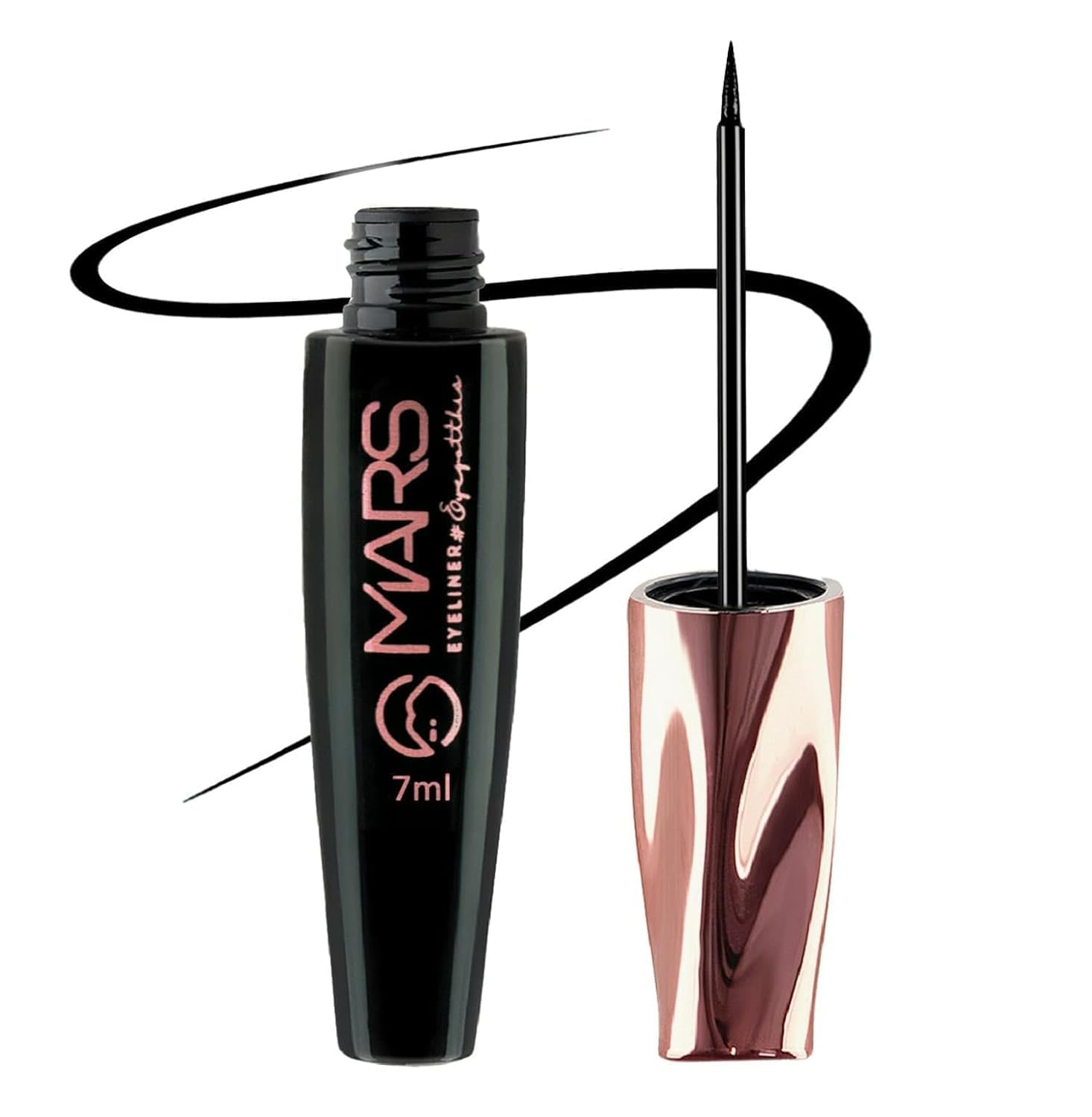 Glossy Liquid Eyeliner with Fine Tip, Jet Black, 7 ml | Smudge Proof, Waterproof, Long Lasting, Quick Dry Formula, Smooth Application-image-26