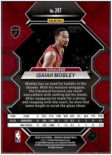 Miniatura 2 de Isaiah Mobley RC 2022-23 Panini Mosaic #247 ROOKIE NM+-MT+ NBA Basketball Cavaliers
