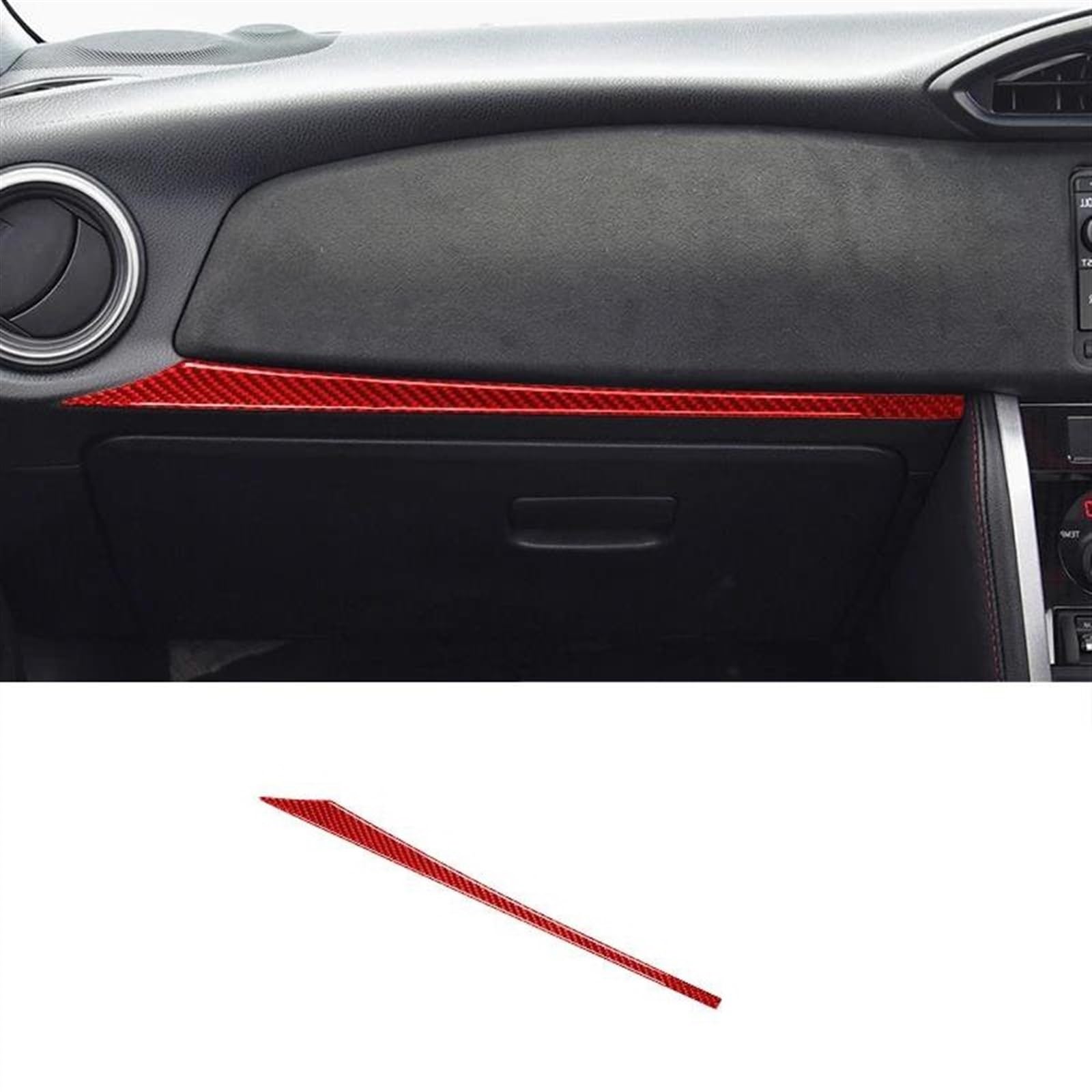 Car Co-Pilot Console Dashboard Strips Cover Trim Decal for Subaru for BRZ 2017 2018 2019 HGMGFYCX(RED RHD)