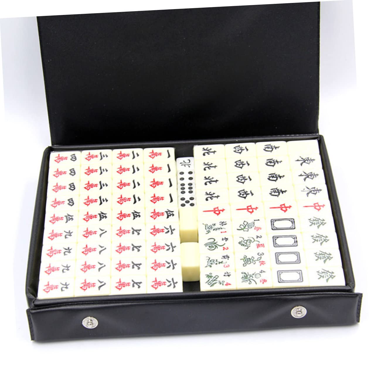 Tragbares Mahjong Brettspiel 1 Satz aus PVC für Reise und Party | Kleiner Ausführung, Chinesisches Traditionsspiel, Spielset für Unterwegs, Kompakte Form für Tisch