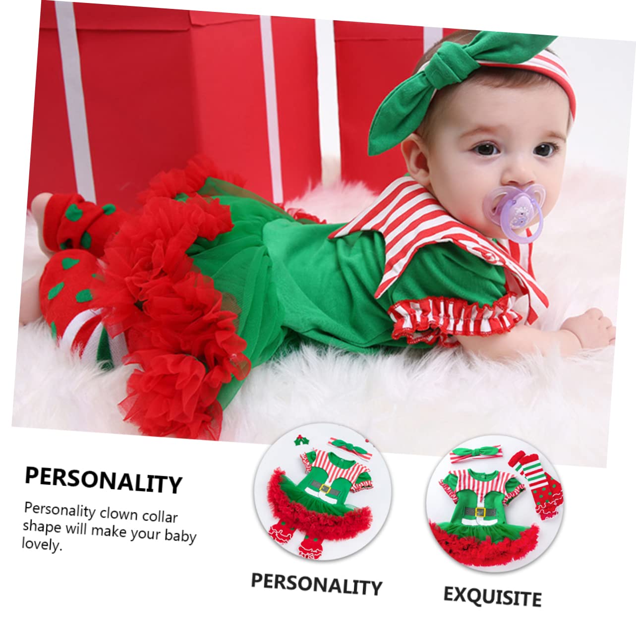 GALPADA 1 Set Vestito Del Bambino Elfo Di Natale Pigiama Costumi Per Le Ragazze Fasce Per I Più Piccoli Vestiti Per Ragazze Tutu Delle Bambino Vestito Di Natale Forniture Di