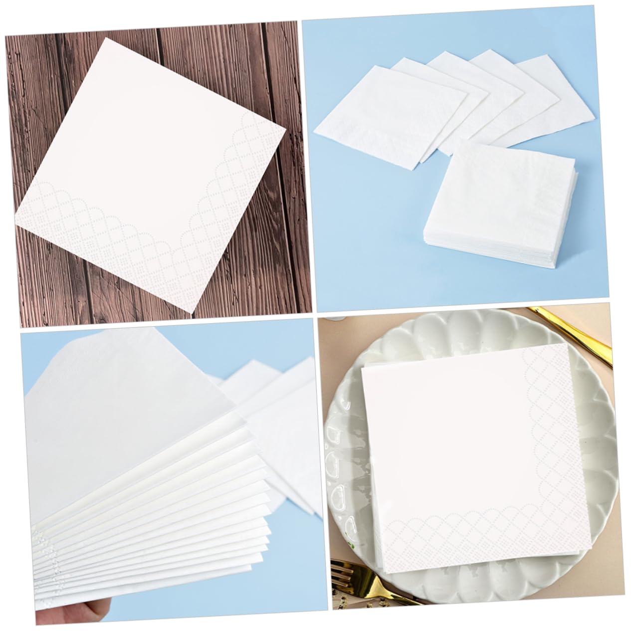 Servilletas Desechables 100 Hojas de Doble Capa Borde Ondulado