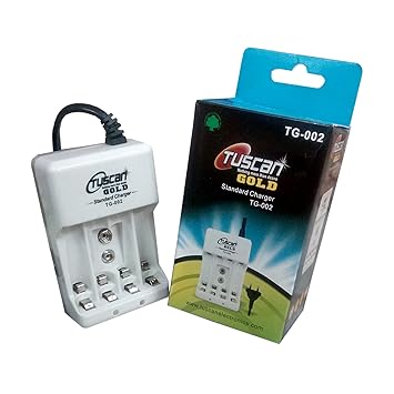 TUSCAN (Tg002) Battery Charger for AA and AAA Rechargeable Batteries(White)