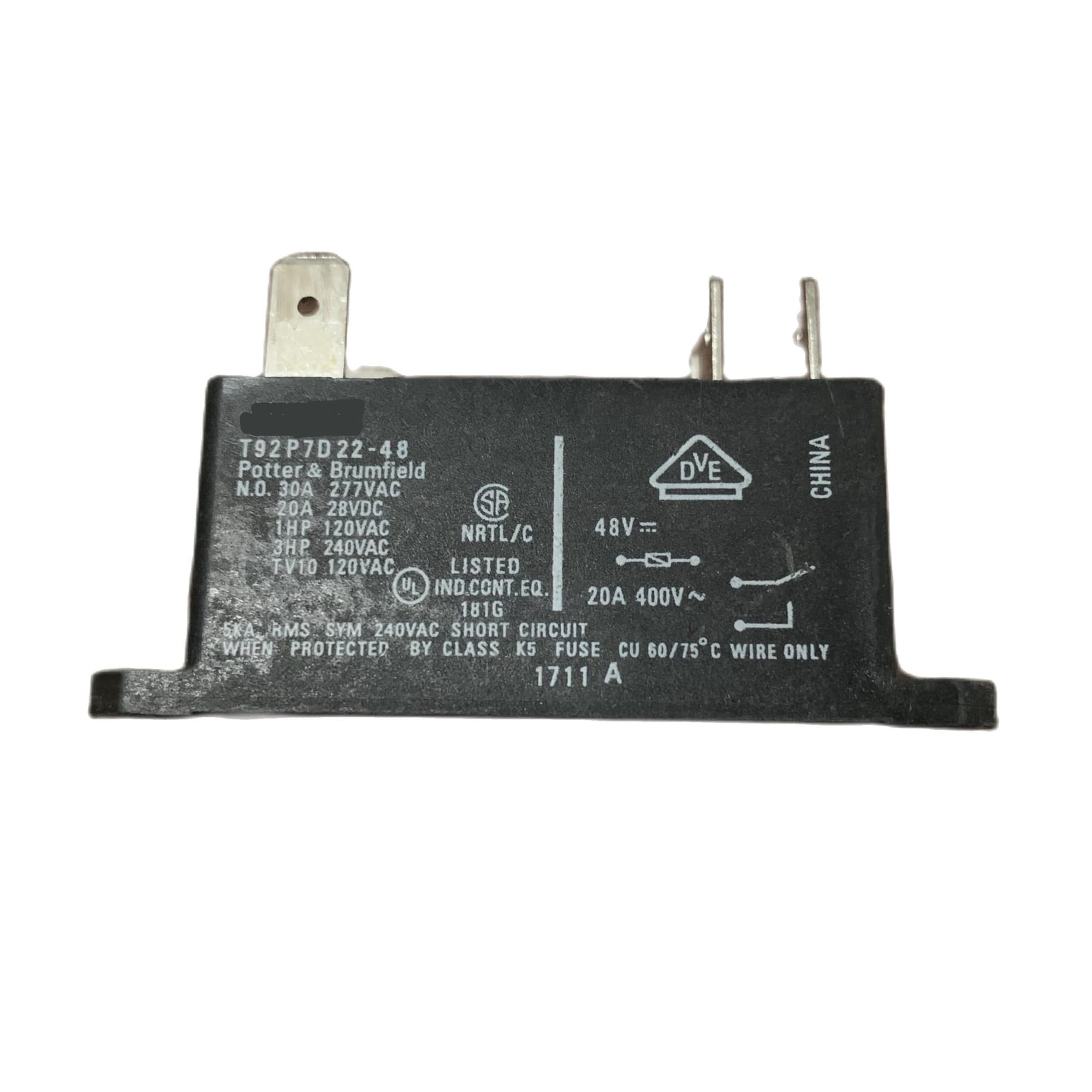 Relais de puissance T92P7D22-48 NISZA 48VDC 30A 6 broches pour circuits imprimés - Lot de 2