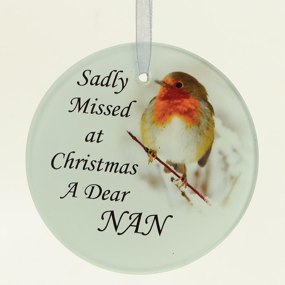 Nan Christmas Robin Memorial  Tree Hanging Decoration Gift Plaque Momento Tribut