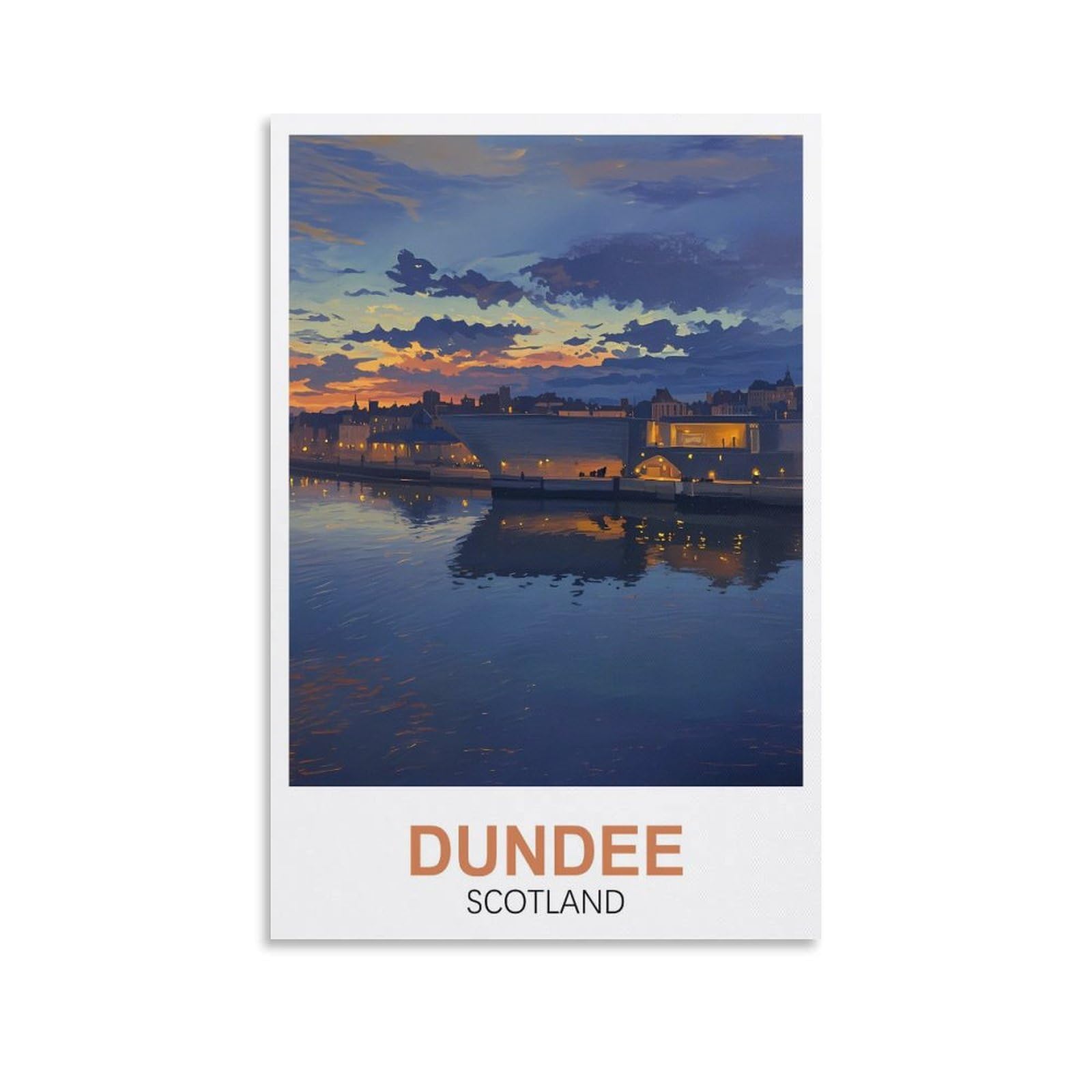 Xllyxygjq Unframe-Style Dundee Scotland Vintage Travel Poster 20X30inch(50X75cm) Canvas Wall Art Poster Print Artwork Painting Picture For Home Decoration Living Room Office Bedroom