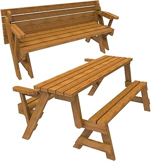 Woodworking Plan to Build a Convertible Folding Bench/Picnic Table (Not ...