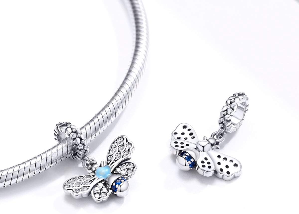 Insect Charm Beads 925 Sterling Silver Yellow Honey Bee Charm Crystal Enamel Pendant Dangle Animal Charms for Pandora Bracelet Diy (Bee Pendant D) - Image 5